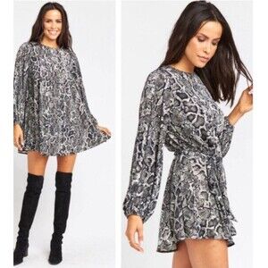 Women’s Show Me Your Mumu Viper Snakeskin Gellar Dress Size M Medium Black White